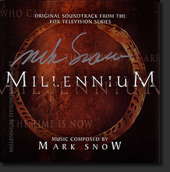 A signed copy of the Millennium Limited Edition Original Soundtrack by composer Mark Snow. ©2008 Twentieth Century Fox Film Corporation.